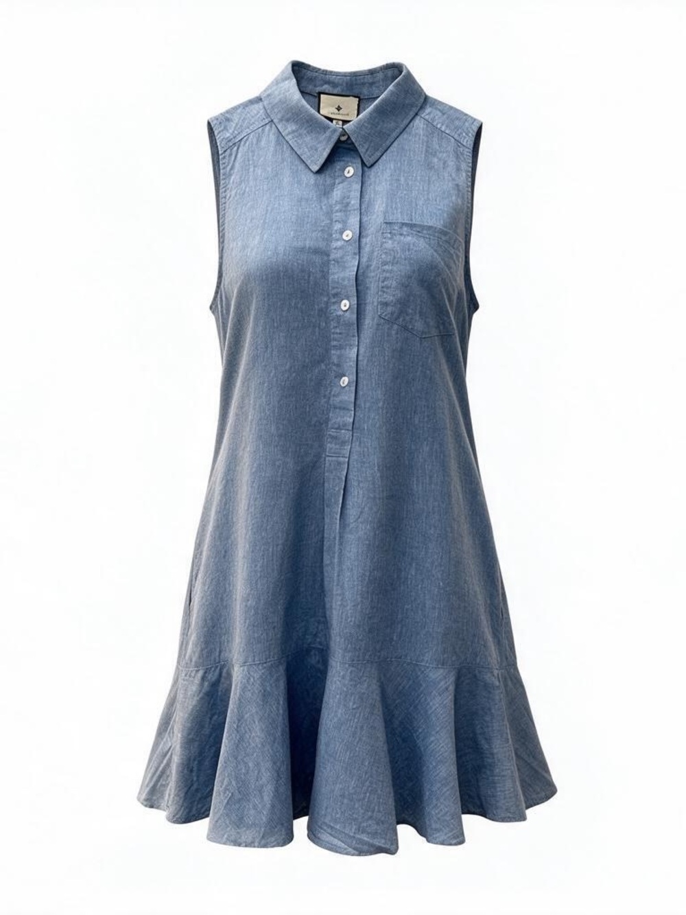 Tuckernuck Blue Chambray Cotton Linen Sleeveless Callahan Shirt Dress M